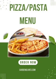 Pasta and Pizza Menu