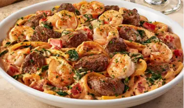 Calabrian Steak and Shrimp Bucatini